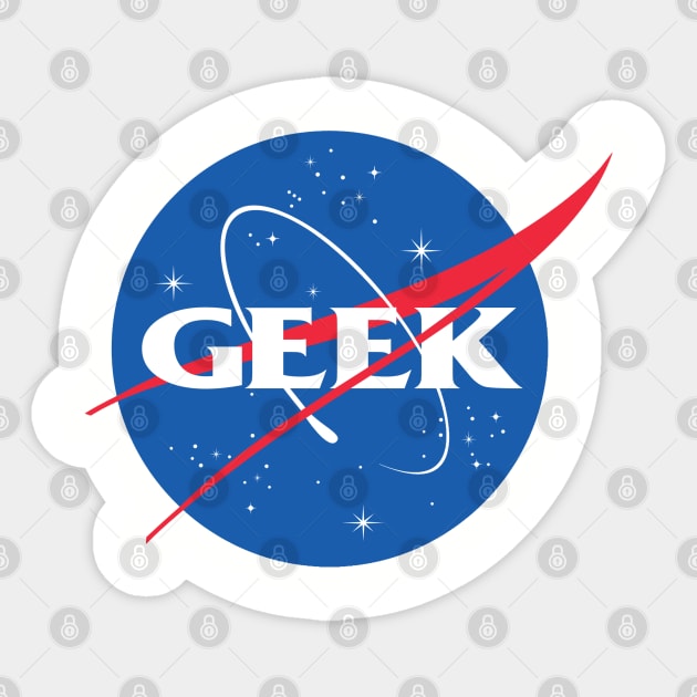 Geek In Space NASA PARODY Sticker by PopCultureShirts